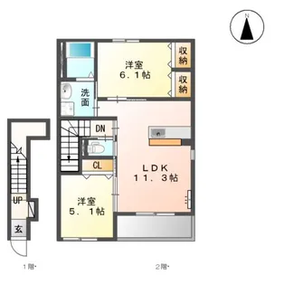 CHALEUR(シャルール)【2階】の間取り
