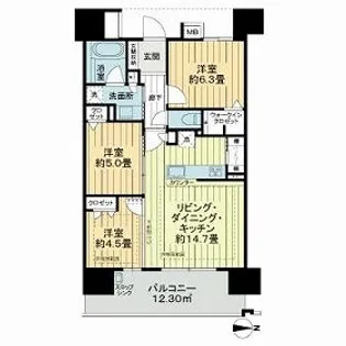 ライオンズ岐阜マークスフォート【0403号室】の間取り