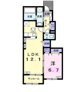 ラ・ヴィータ・フェリーチェ Ⅱ【1階】の間取り
