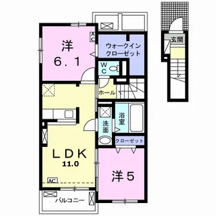 コートオリーブA【2階】の間取り