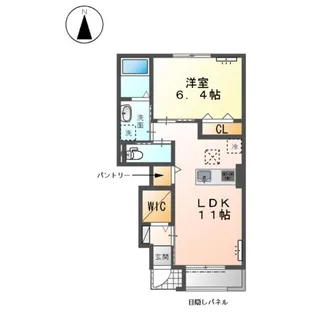 WEST GARDEN A【102号室】の間取り