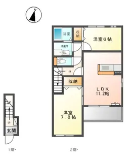 ラピス【202号室】の間取り