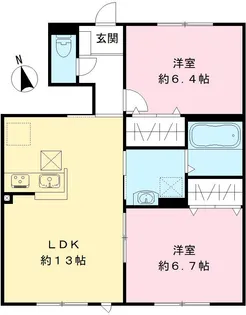 フェリーチェ長良ケ丘A【102号室号室】の間取り