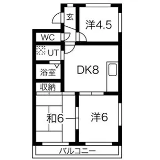 カルフール則武【3階】の間取り