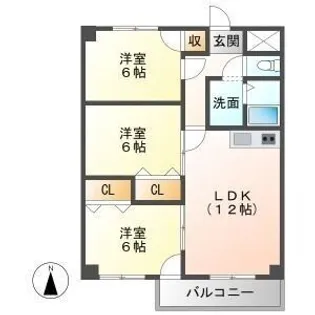 シェラトン広瀬【6階】の間取り