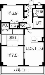 BELL COURT AWANO【2階】の間取り