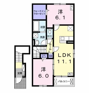 2LDKの間取り画像