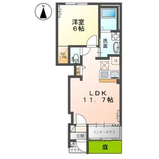 オーヴェスト 鶉【103号室】の間取り