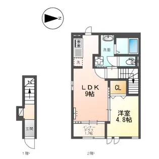 GREEN STREAM 黒野【2階】の間取り