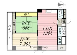 ハイツ元住【6階】の間取り