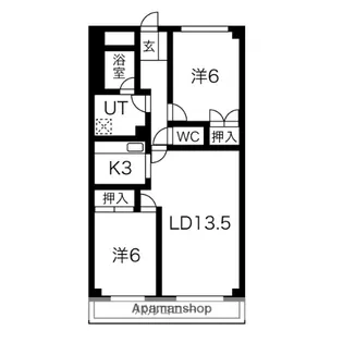 アイレックスミヤケ【2D号室】の間取り