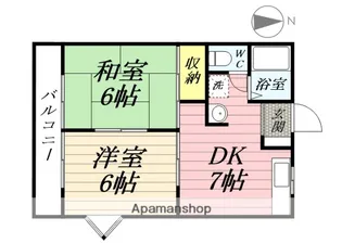 第5磯部コーポ【201号室】の間取り