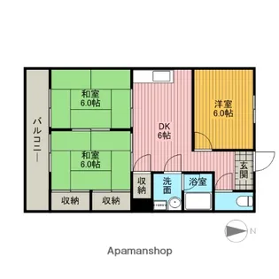 第2磯部コーポ【203号室】の間取り
