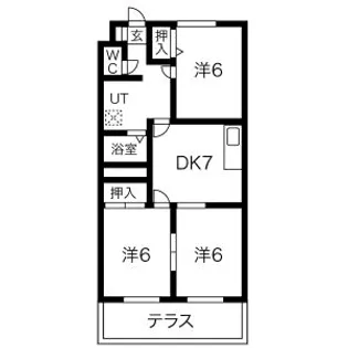 パークハイツ北洞E【1階】の間取り