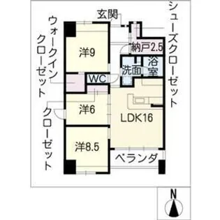 アクシス香蘭【10階】の間取り