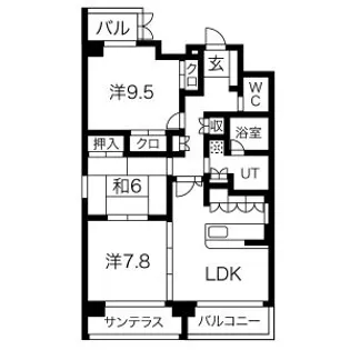 アクシス参番館【6階】の間取り
