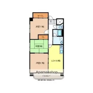 クリスタルパレス【1階】の間取り