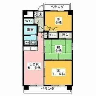 ラ・ミノール【5階】の間取り