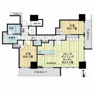ライオンズ岐阜プレミストタワー35【14階】の間取り
