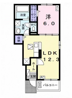 ニューライズ東改田A【1階】の間取り