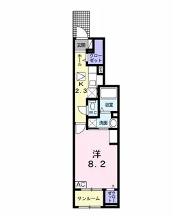 カーサ・イナヤマ【1階】の間取り