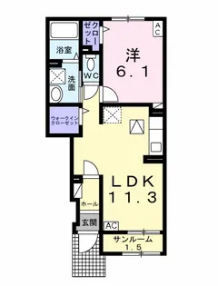 カーサモデルノ B【1階】の間取り
