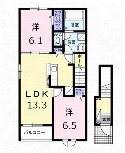 パインフィールドⅡ【2階】の間取り
