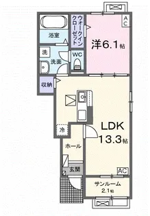 ブランシュ ネージュ イースト【1階】の間取り