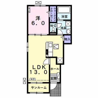 スフリーズ赤坂 Ⅰ【1階】の間取り
