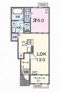 HALU(ハル)【1階】の間取り