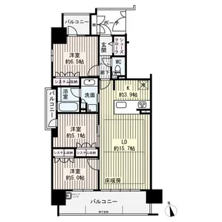 モアグレース岐阜加納【01201号室】の間取り
