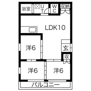 アレーズ岐阜北B棟【101号室】の間取り