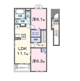 ヴァルトハイム【2階】の間取り