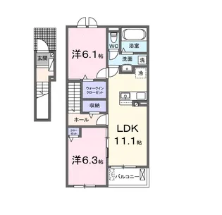 ヴァルトハイム【2階】の間取り