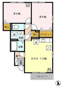 カトルセゾン A【1階】の間取り