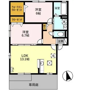 シュロス.眉山 A【1階】の間取り