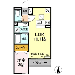エクセレント33【1階】の間取り