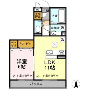 ARZU(アルズ)CARNA(カルナ) CARNA(カルナ)【102号室】の間取り