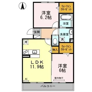 プルミエⅢ A棟【2階】の間取り