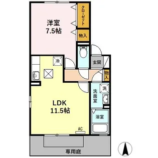 ドミール六条【1階】の間取り