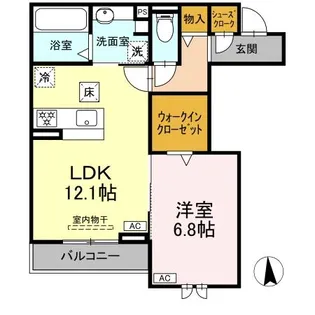 シエル シャンテ【1階】の間取り