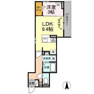 1LDKの間取り画像