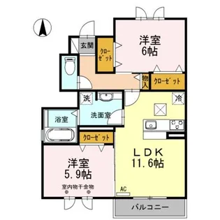 グラン ビュー ソニック B棟【1階】の間取り