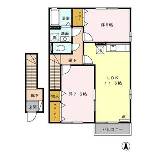 こすも80 A【2階】の間取り