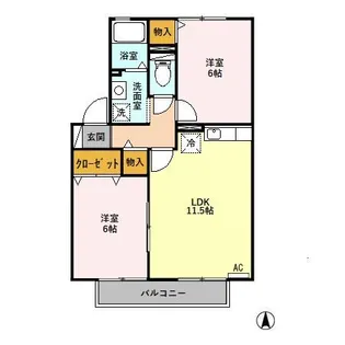コートハウス岐陽【1階】の間取り