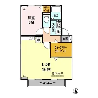 コートハウス岐陽【1階】の間取り