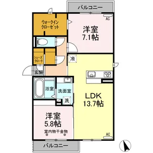 パーチェGINANⅡ【3階】の間取り