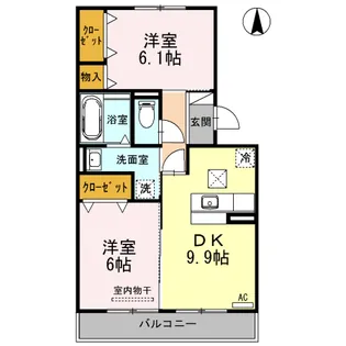 モンシャトー岐南【1階】の間取り