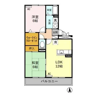 セジュールスリーK・K B【3階】の間取り