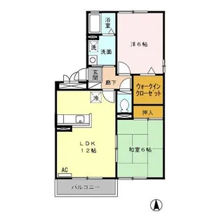 セジュールスリーK・K B【1階】の間取り